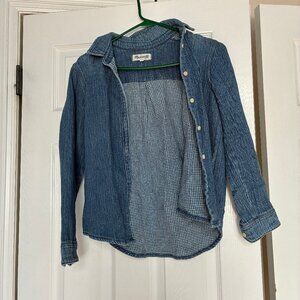 Thick madewell cropped button down denim size small